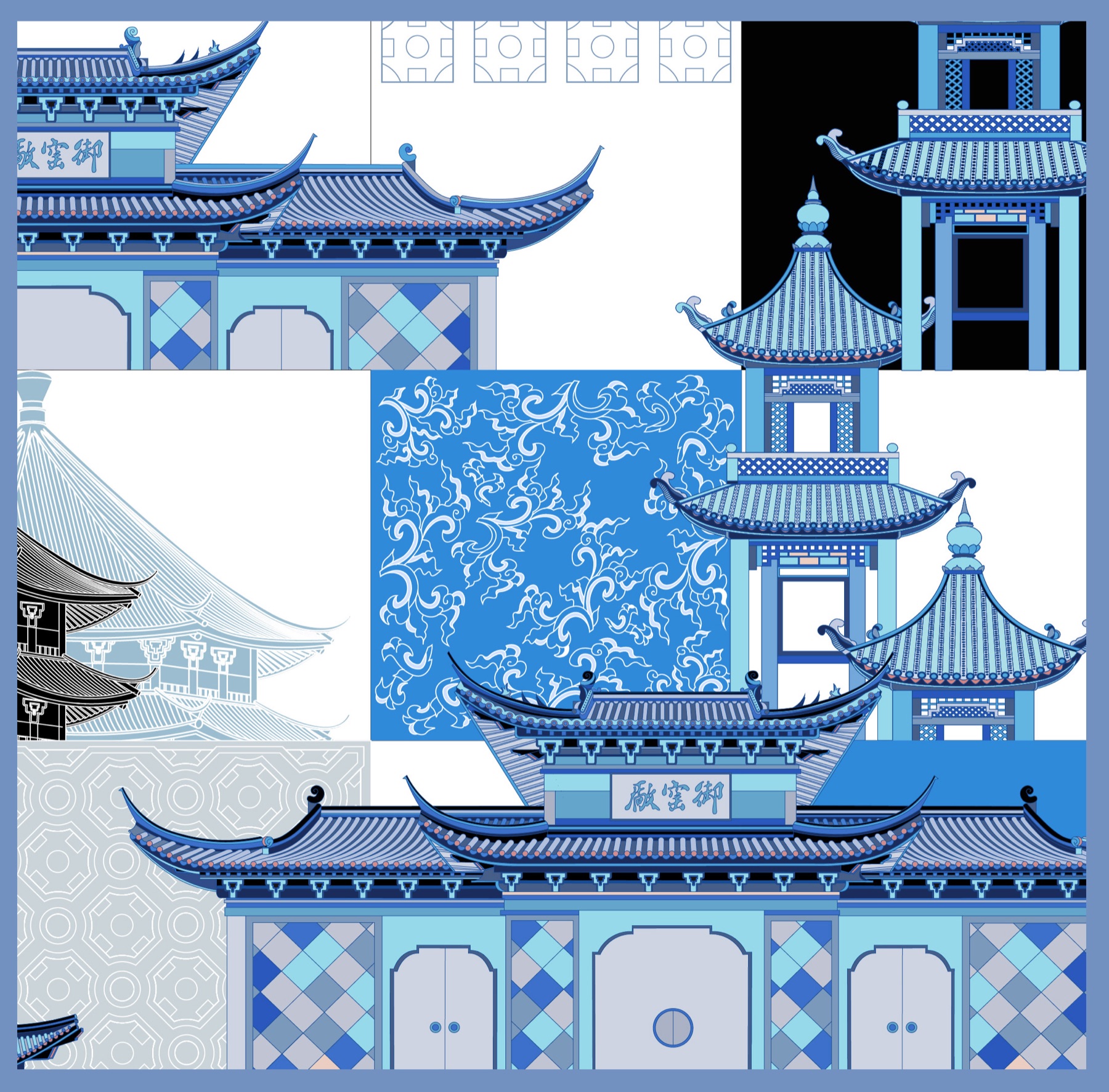 蓝阙录，平面图案 05